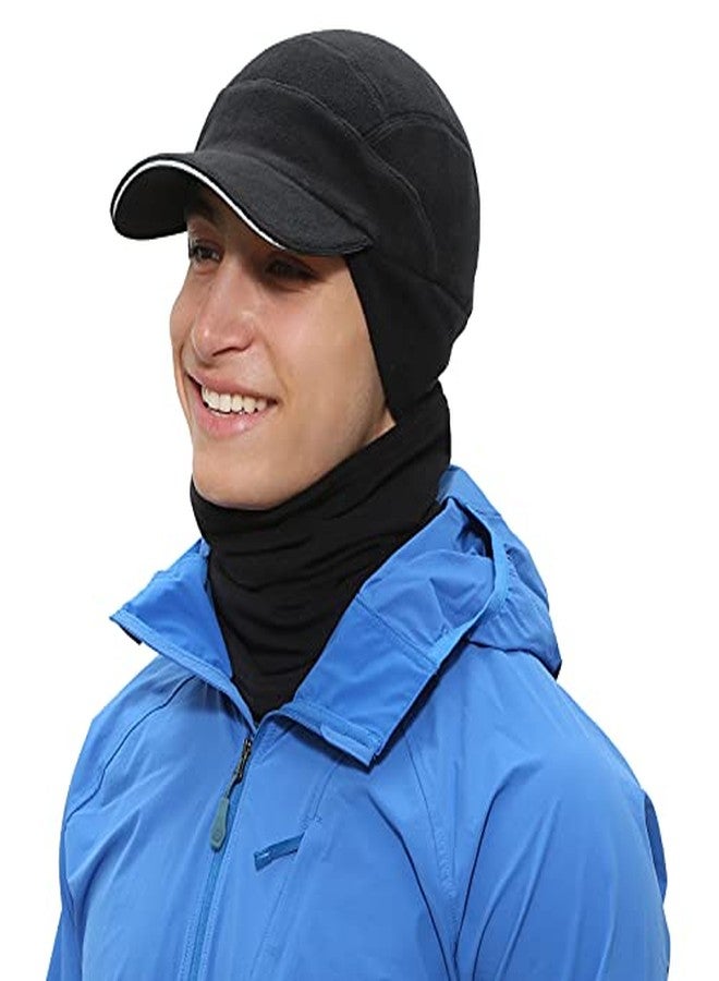 TrailHeads Men's Gift Set - Fleece Ball Cap with Drop Down Ear Warmer and Microfleece Neck Warmer/Gaiter - Black - Image 1