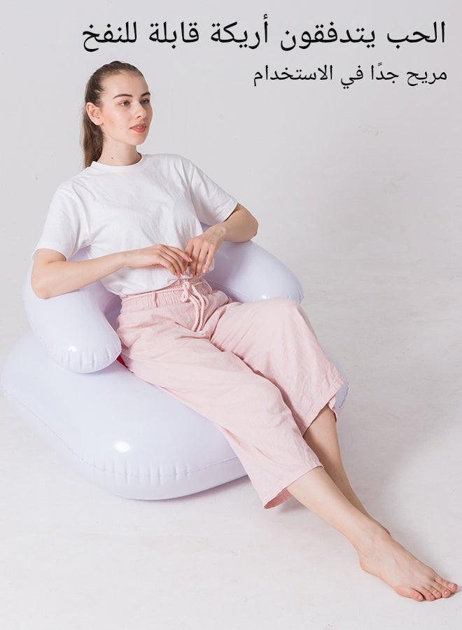 أريكة كسولة قابلة للنفخ جديدة قابلة للنفخ تتدفق بالحب على شكل قلب أريكة نمذجة أريكة غرفة المعيشة أريكة كرسي أريكة واحدة ترفيهية في الهواء الطلق مع منفاخ - Image 5