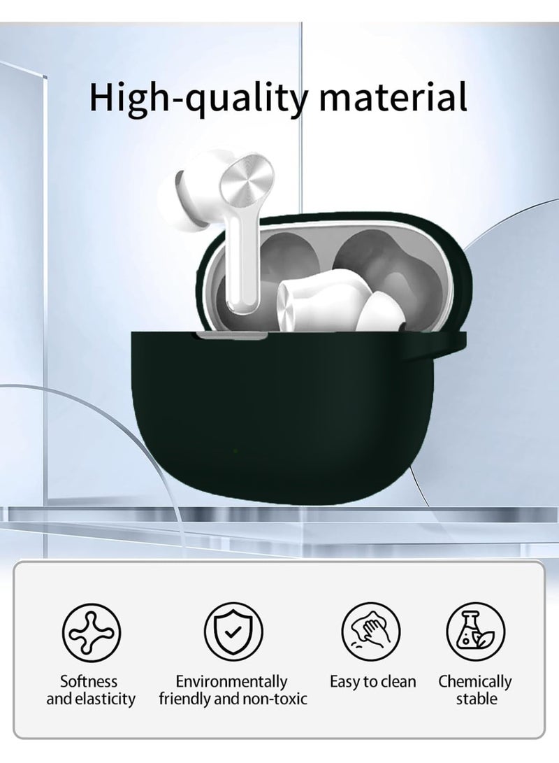 Case for Realme Buds T200 Lite Active Noise Cancelling Earbuds,Premium Silicone Shockproof Protection Skin Touch Charging Port Accessible, Front LED Visible-Black. - Image 3