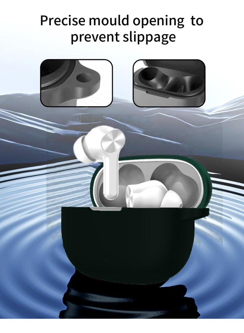 Case for Realme Buds T200 Lite Active Noise Cancelling Earbuds,Premium Silicone Shockproof Protection Skin Touch Charging Port Accessible, Front LED Visible-Black. - Image 5