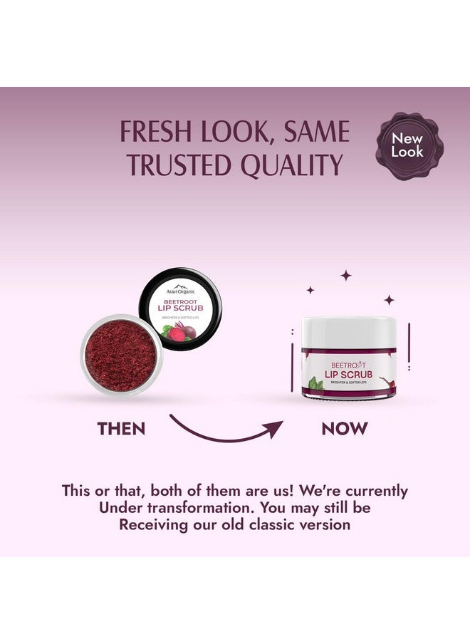 Aravi Organic Beetroot Lip Scrub With Beetroots, Shea Butter & Cocoa Butter - For Dark,Chapped & Pigmented Lips - For Brightening Dark Lips - For Men And Women - 15 Gm  - Image 2