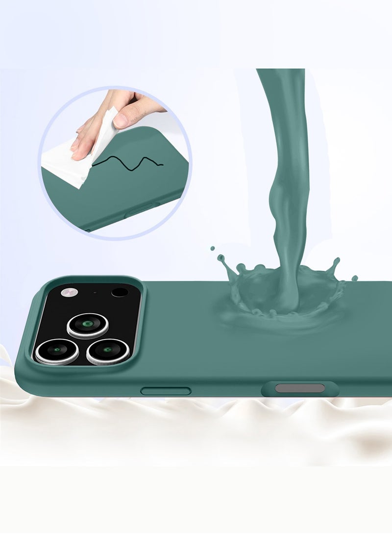 CATANES Silicone Protective Phone Case for iPhone 17 Pro Max - Soft Anti-Scratch Microfiber Lining Ultra Slim Drop Protection Phone Cover - Cactus Green - Image 3