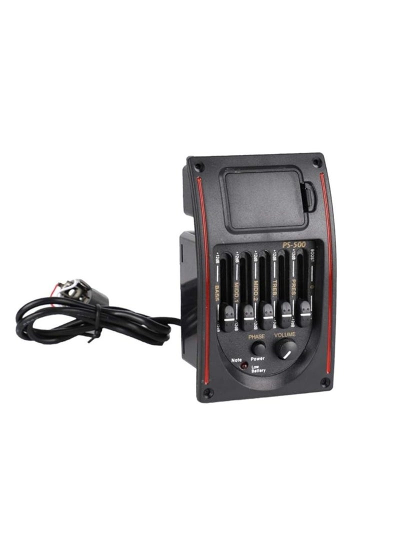 AYNEFY Pickup for Guitar Bands, Piezo Digital Tuner Pickup for Preamp Equalizer 5 Bands Acoustic Guitar - Image 1