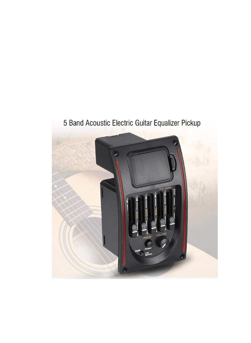 AYNEFY Pickup for Guitar Bands, Piezo Digital Tuner Pickup for Preamp Equalizer 5 Bands Acoustic Guitar - Image 2