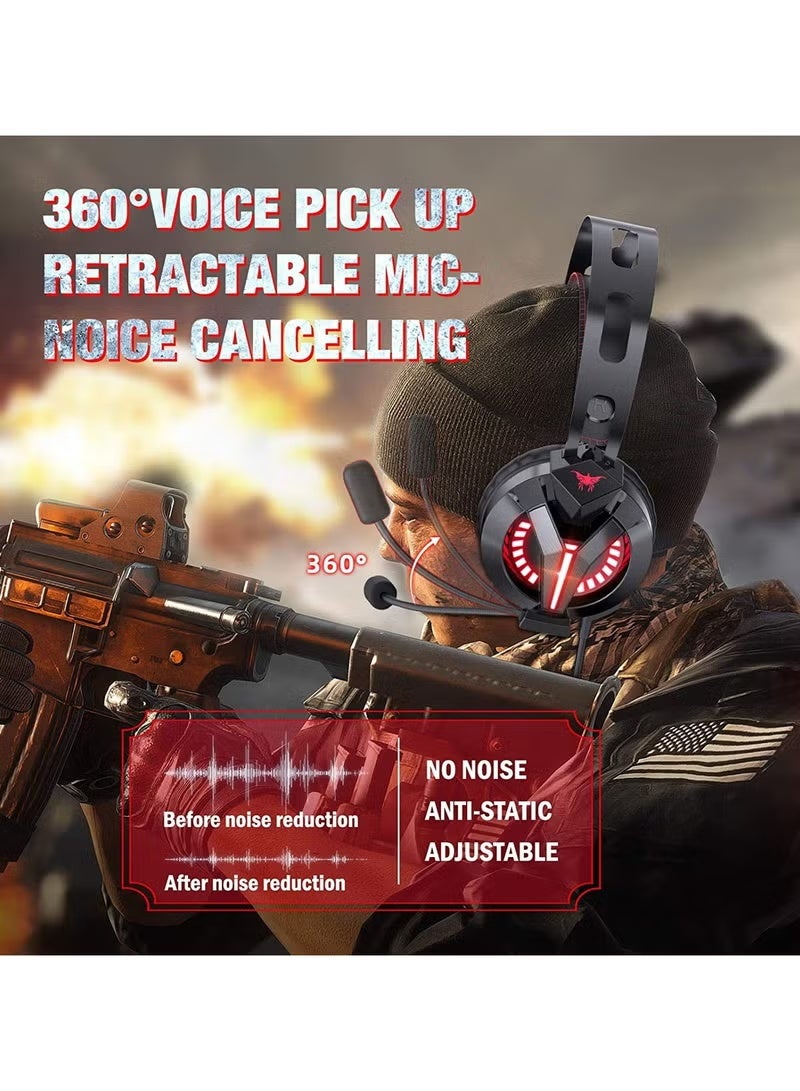 combatwing M180 Pro Gaming Headset Over Ear Stereo Bass Gaming Headphone With Noise Isolation Microphone - Image 2