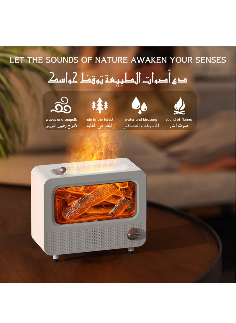 SIRKOLR SIRKOLR Simulation Flames Air Humidifier White Noise Bluetooth Speaker Retro Style Simulated Fireplace Multifunctional Humidifier Suitable for Any Room  - Image 3