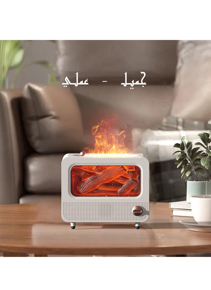 SIRKOLR - SIRKOLR Simulation Flames Air Humidifier White Noise Bluetooth Speaker Retro Style Simulated Fireplace Multifunctional Humidifier Suitable for Any Room - Image 1