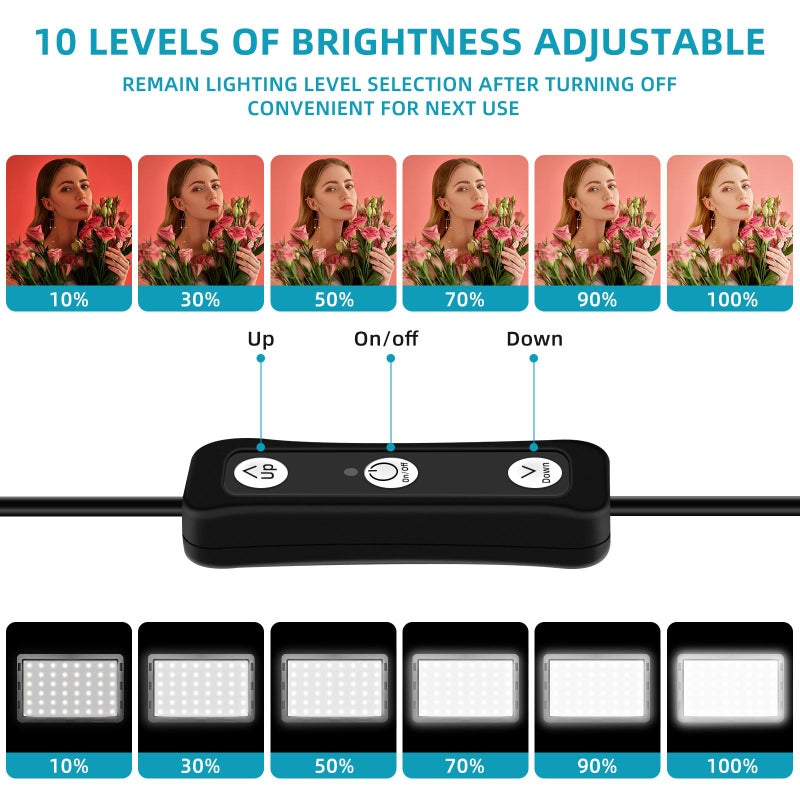 Hagibis LED Video Light Kit 2Pcs, Hagibis Studio Lights 18 Color Filters for Photography Lighting with Adjustable Tripod Stand Streaming Lights for Photo Camera Recording Computer Zoom Stream TikTok YouTube - Image 4