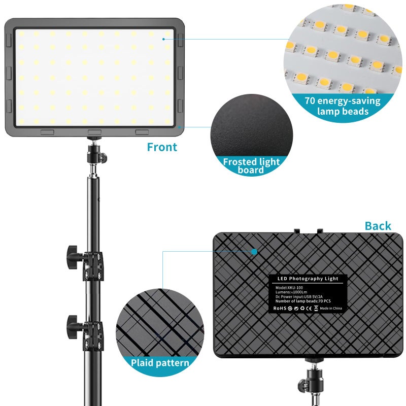 Hagibis LED Video Light Kit 2Pcs, Hagibis Studio Lights 18 Color Filters for Photography Lighting with Adjustable Tripod Stand Streaming Lights for Photo Camera Recording Computer Zoom Stream TikTok YouTube - Image 5