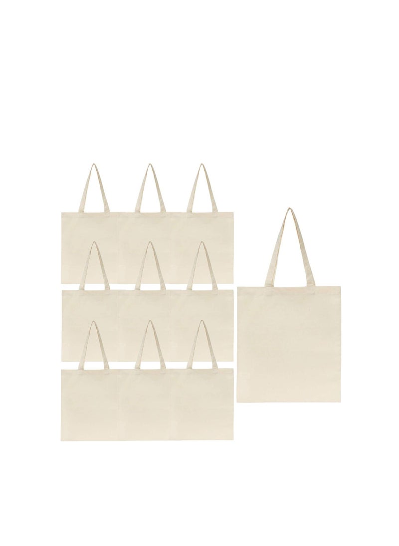 PARTNER - Canvas Tote Bags Bulk, 6oz 100% Natural Cotton Plain Tote Bags to Decorate (10 Pack) - Image 1