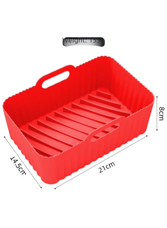 Bestseller Large Silicone Air Fryer Tray Baking Pan Tray Silicone Pot Air Fryer Accessories Coated-Specifications:Rectangular Baking Pan 4 Generation Black - Image 5