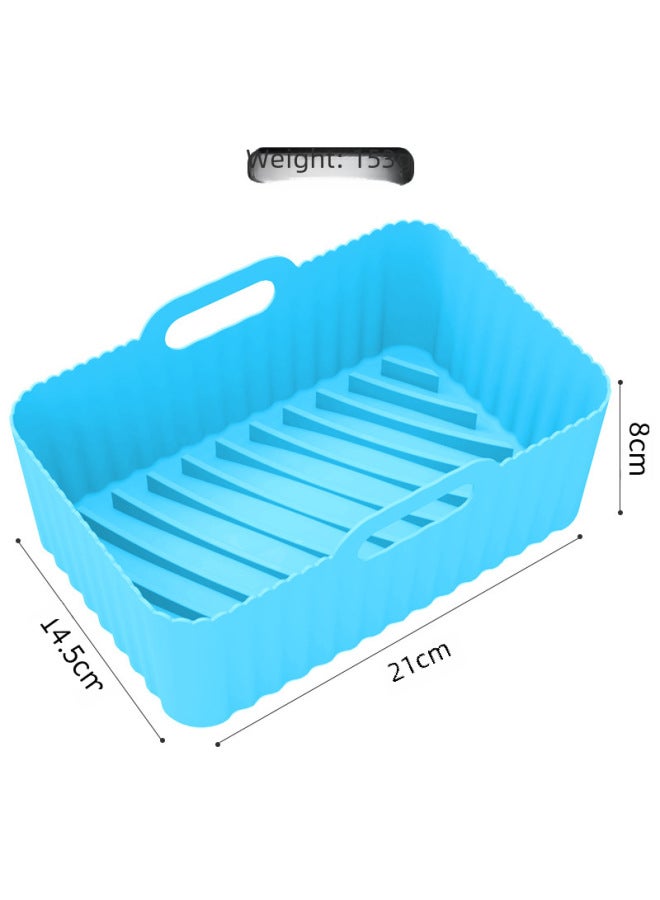 Bestseller Large Silicone Air Fryer Tray Baking Pan Tray Silicone Pot Air Fryer Accessories Coated-Specifications:Rectangular Baking Pan 4 Generation Black - Image 3
