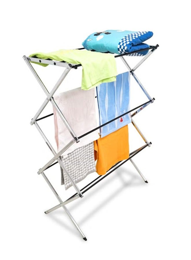 3 Tier Foldable Laundry Rack，Lightweight Steel Design, Easy Setup And Storage  - Image 1