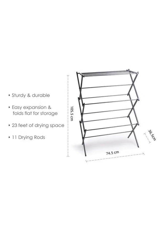3 Tier Foldable Laundry Rack，Lightweight Steel Design, Easy Setup And Storage  - Image 5