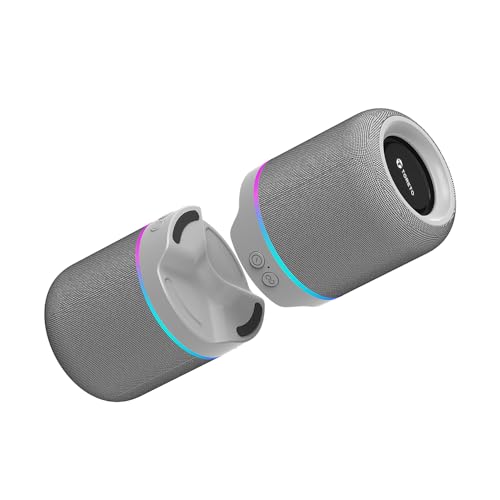 Toreto Twin Magno Magnetic Wireless Bluetooth Speaker 16W | Detachable Dual Speakers, RGB Lights, 6H Playtime, TWS Stereo Mode, Type-C Charging| Portable Wireless Speaker (Grey) - Image 1