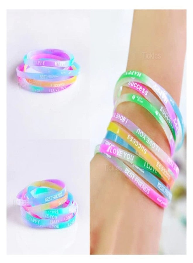 Tickles Silicone Friendship Band | Friendship Belt | Bracelet For Friends Girls Boys, Set of 100 (Color: Multicolor, Free Size) - Image 4