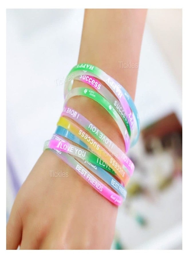 Tickles Silicone Friendship Band | Friendship Belt | Bracelet For Friends Girls Boys, Set of 100 (Color: Multicolor, Free Size) - Image 2
