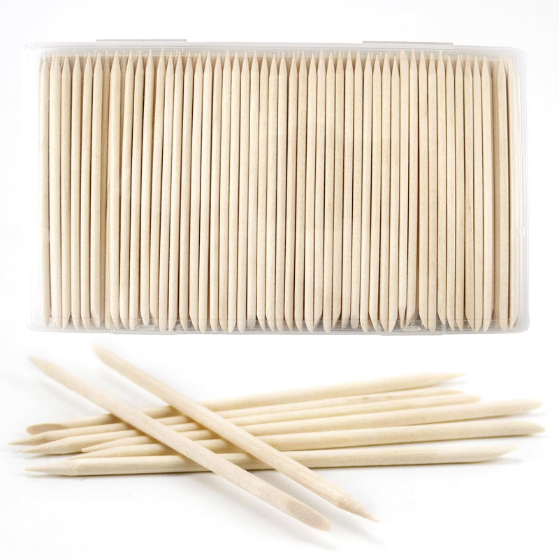 Bcowos 180PCS Orange Sticks for Nails in a Case - 4.5 inch Double Sided Wooden Cuticle Pusher Sticks for Nail Art, Manicure & Pedicure - Wood Sticks for Waxing - Image 1