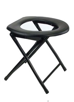 Multifunctional Folding Toilet Chair For Elderly Movable Chair Squat Commode Black