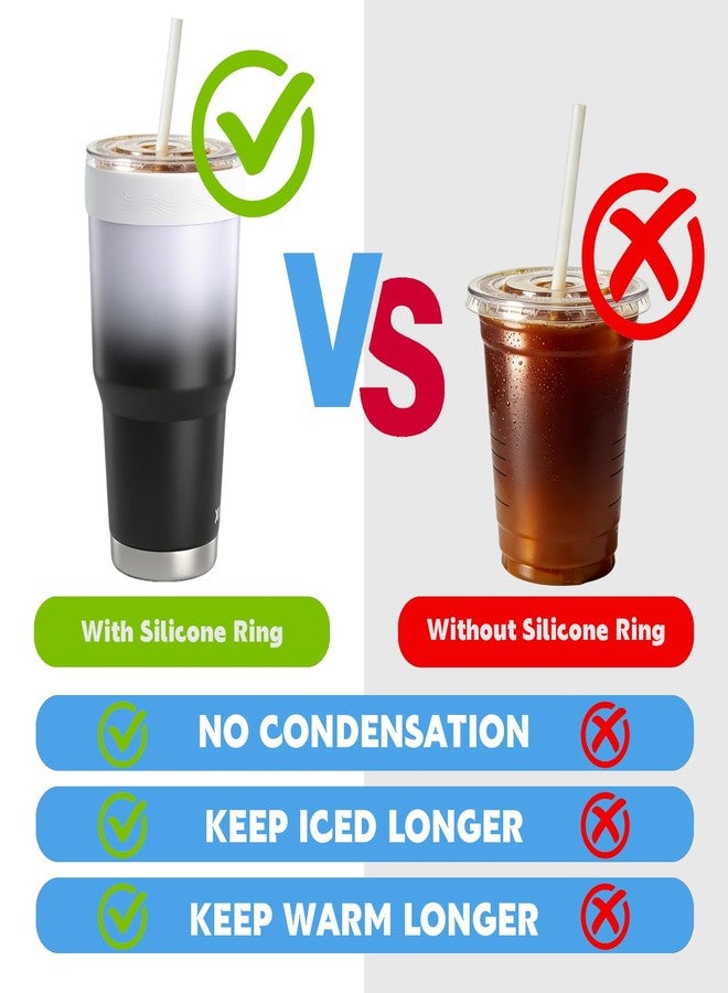 XccMe Silicone Ring for 30 oz stainless Steel Tumbler,Reusable Silicone Lid for Stainless Steel Iced Coffee Tumbler,for 30oz YETI,RTIC,BJPKPK,for The Cup Mouth Diameter 3.9-4 inch (Marble) - Image 4