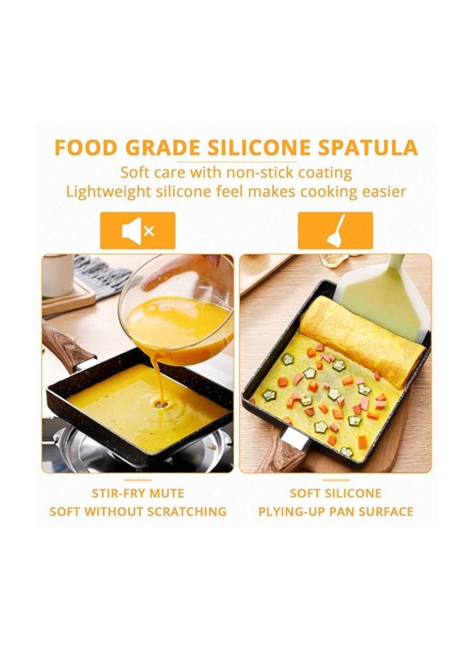 Generic - KUFUNG Silicone Spatula Pancakes Shovel Omelette Spatula Turner for Eggs Fish Pancake Pizza and Steak Wide Soft Pizza Shovel Non-Stick Heat-Resistant Kitchen Fried Shovel (Large, Yellow & Blue) - Image 1