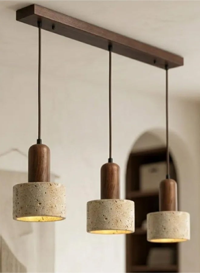 Japanese Wabi Sabi Pendant Light, Adjustable Wooden Hanging Lamp 3000K Warm White for Bedroom Dining Room - Image 5