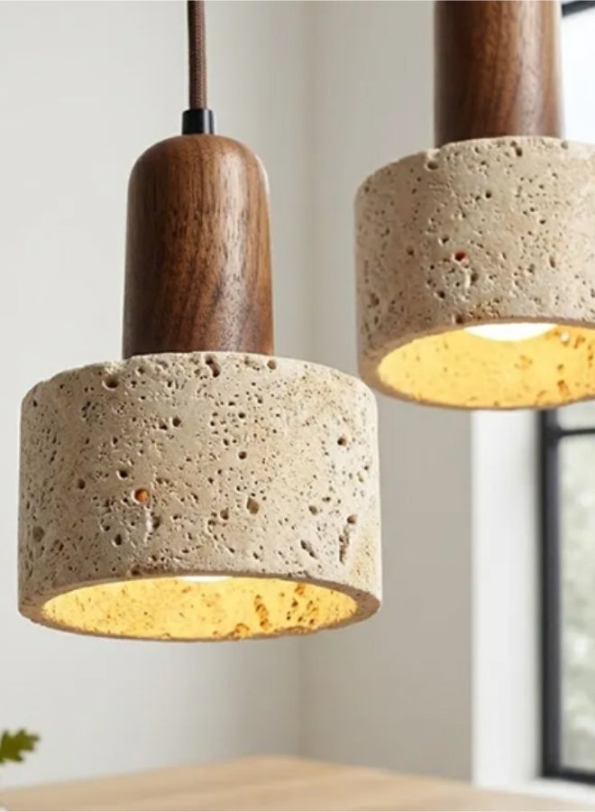 Japanese Wabi Sabi Pendant Light, Adjustable Wooden Hanging Lamp 3000K Warm White for Bedroom Dining Room - Image 4