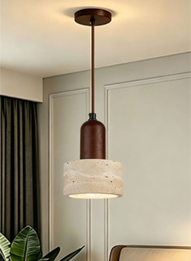 Japanese Wabi Sabi Pendant Light, Adjustable Wooden Hanging Lamp 3000K Warm White for Bedroom Dining Room - Image 2