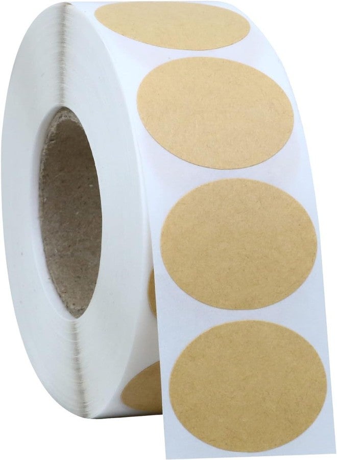 Citihomy 1000PCS Kraft Circle Stickers Dot Stickers, 1 Inch Round Blank Garage Sale Price Sticker Kraft Coding Tag Labels Brown Natural Envelope Seals for Home Classroom Jam Canning Jar Labels (Brown 1 Inch) - Image 1