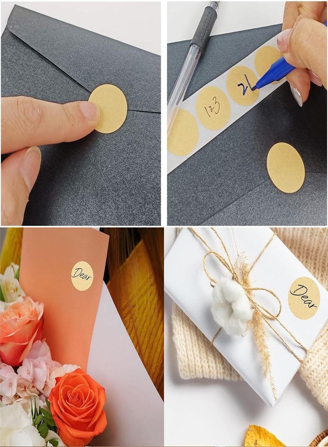 Citihomy 1000PCS Kraft Circle Stickers Dot Stickers, 1 Inch Round Blank Garage Sale Price Sticker Kraft Coding Tag Labels Brown Natural Envelope Seals for Home Classroom Jam Canning Jar Labels (Brown 1 Inch) - Image 4