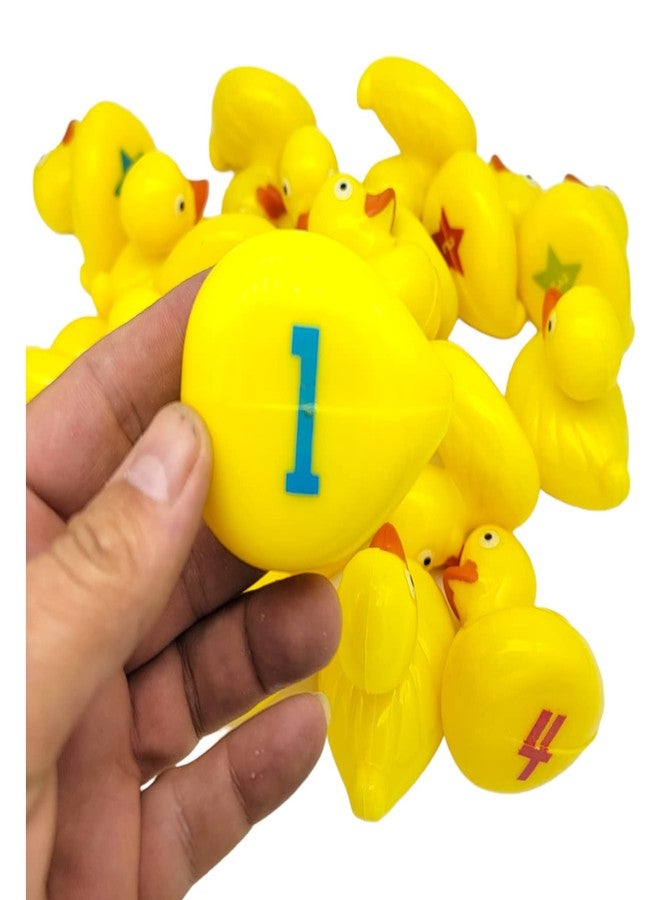 AMERICAN WIT Floating Weighted Matching Game Yellow Duckies (20 Pack) Plastic Duck Pond Floater. (2.75") Fun Bath Tub Pool Play Toy. - Image 1