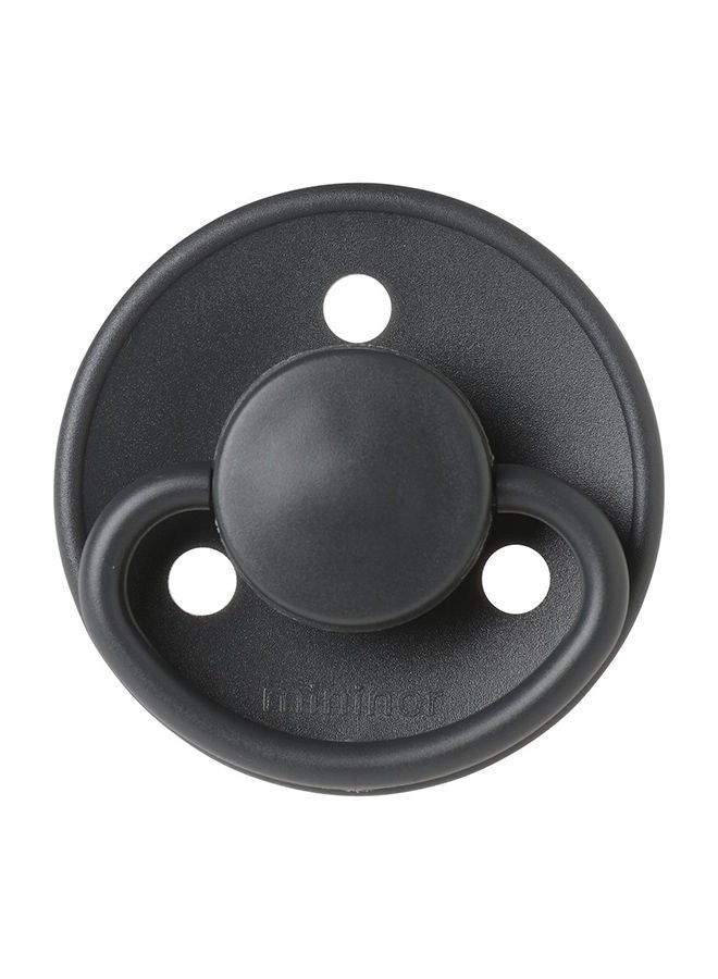 Mininor Round Pacifier Silicone 0M Black Raven - Image 1