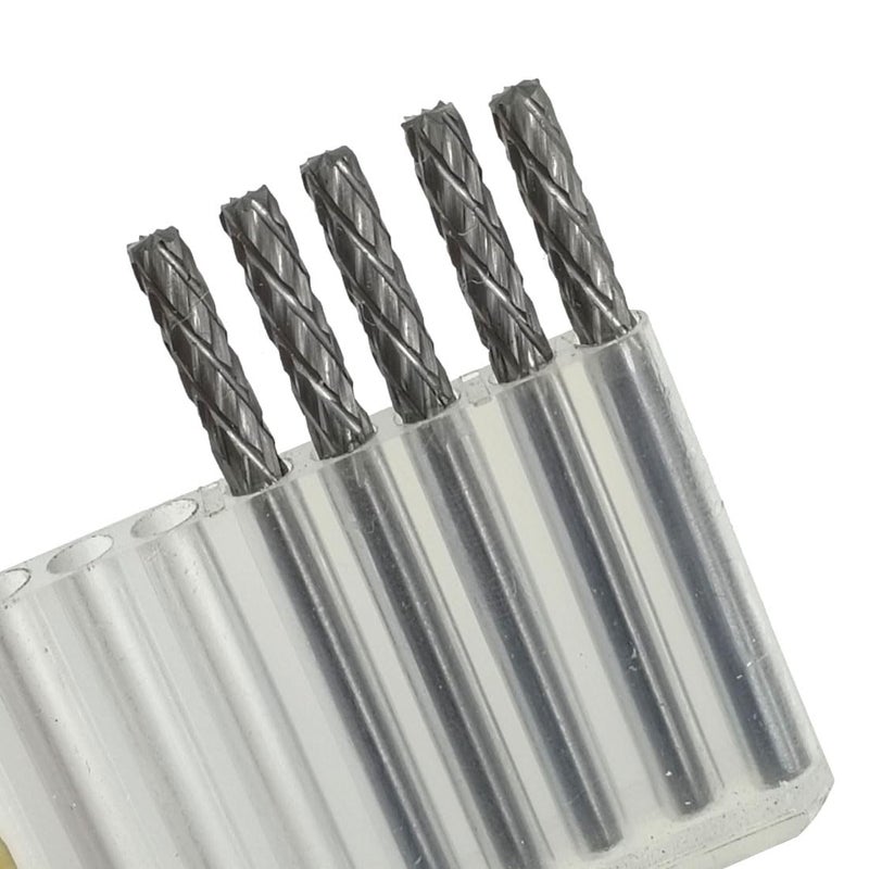 LUO KE ð‹ð®ð¨ ð¤ðž 5 Pcs Double Slot Aluminum Cutting Burr - 1/8'' Shank Cylindrical Top Toothed Tungsten Carbide Burr Miniature Carving File for Rotary Tools includes Dremel (A Type) - Image 3
