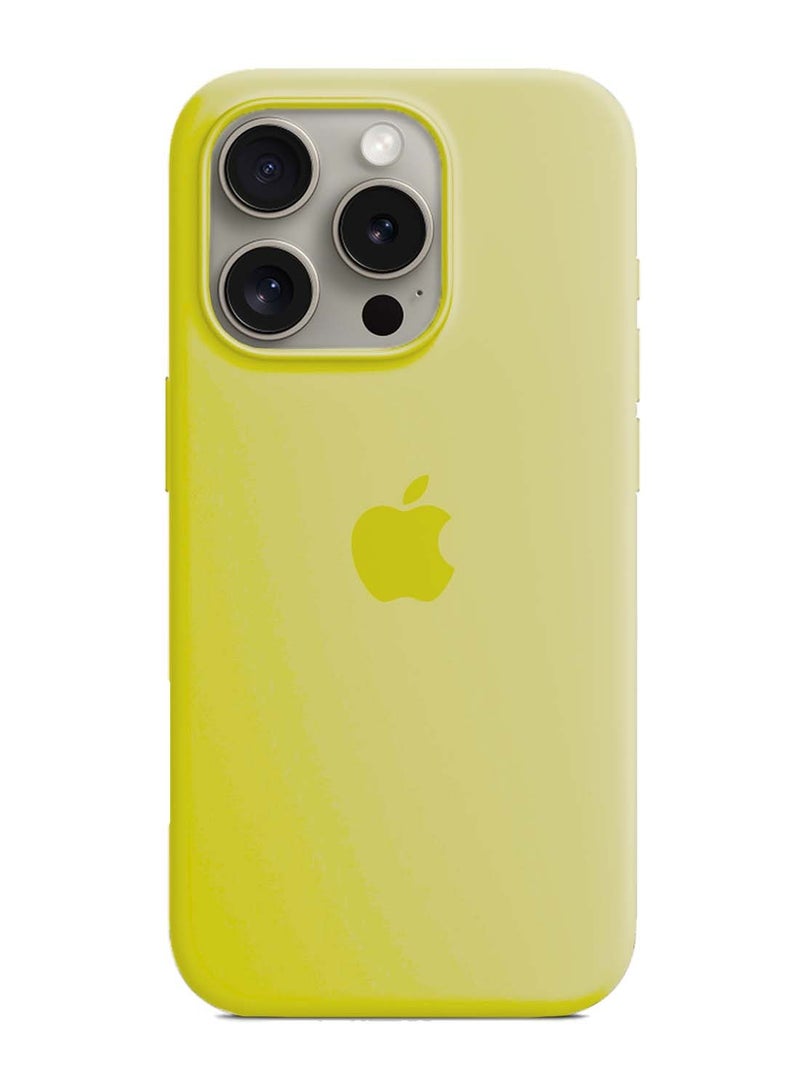 Wtech Apple iPhone 16 Pro 2024 Premium Soft Liquid Silicone Case Cover - Yellow - Image 2