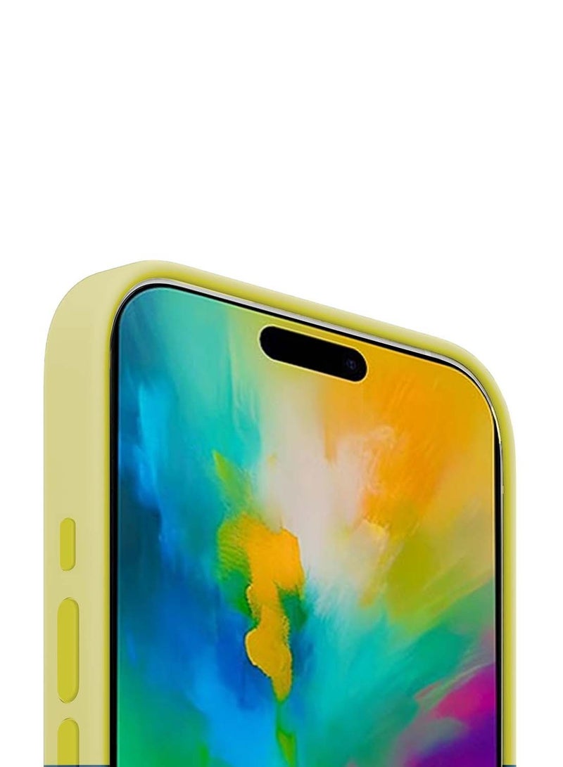 Wtech Apple iPhone 16 Pro 2024 Premium Soft Liquid Silicone Case Cover - Yellow - Image 4