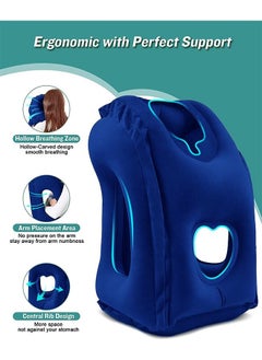 Arabest Inflatable Travel Pillow Airplane Neck Pillow Comfortably Supports Head and Chin for Airplanes Trains Cars and Office Blue 50x30x29cm  - Image 2