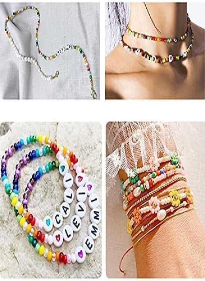 null - beads set, for bracelets, different shapes with pendant set, elastic threads for jewelry, bracelets, chains and pendants, gifts for girls and women, (25) colors, 3500 pieces of beads - Image 1