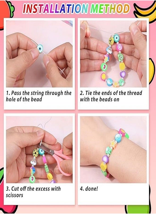 null - beads set, for bracelets, different shapes with pendant set, elastic threads for jewelry, bracelets, chains and pendants, gifts for girls and women, (25) colors, 3500 pieces of beads - Image 1
