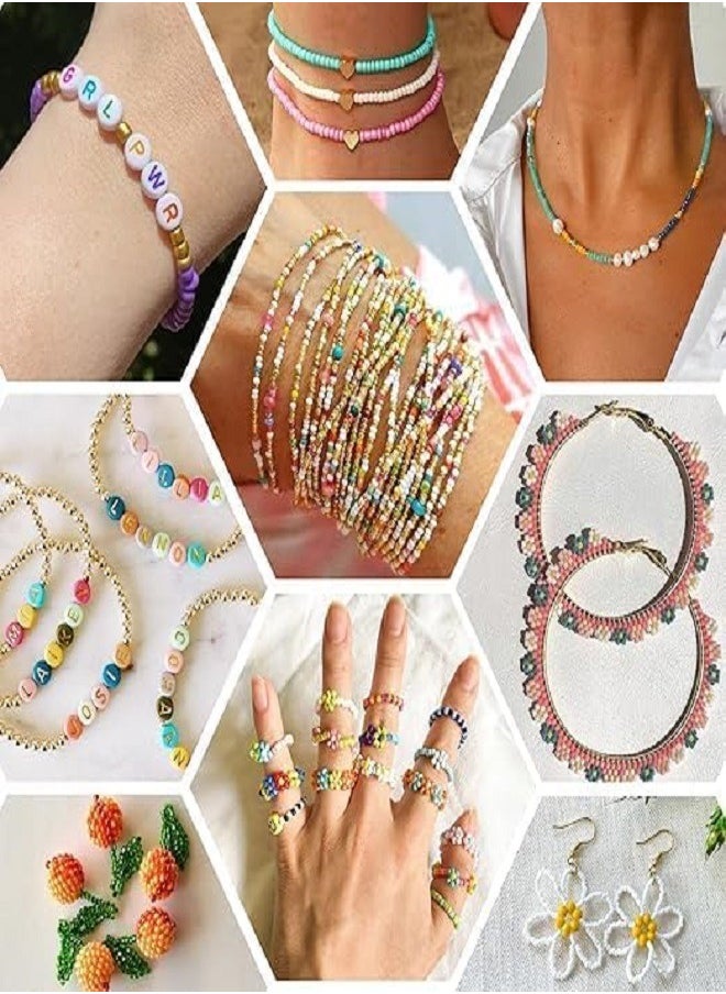 null - beads set, for bracelets, different shapes with pendant set, elastic threads for jewelry, bracelets, chains and pendants, gifts for girls and women, (25) colors, 3500 pieces of beads - Image 1