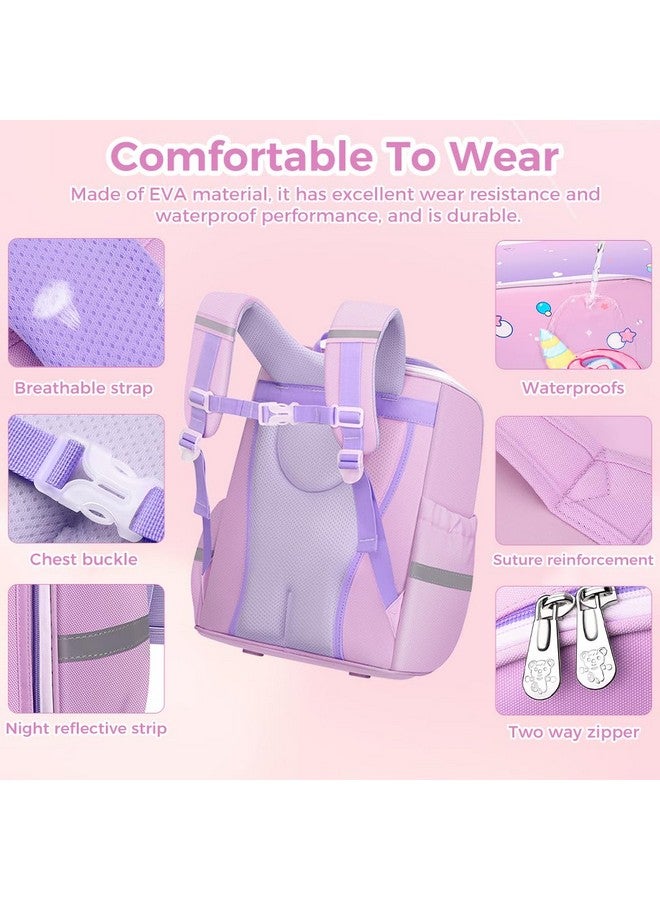 PALAY ® Unicorn Backpack For Kids Girls Stylish Durable Water-Resistant Backpack Shoulder School Bags For Girls Kids 6-12 Years Old Birthday & Rakhi Gift - Purple - Image 5