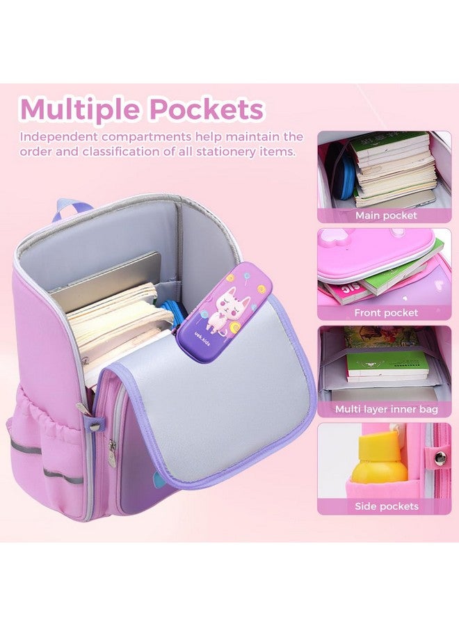 PALAY ® Unicorn Backpack For Kids Girls Stylish Durable Water-Resistant Backpack Shoulder School Bags For Girls Kids 6-12 Years Old Birthday & Rakhi Gift - Purple - Image 3