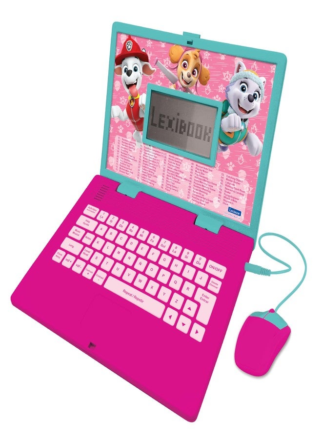 ليكسيبوك Lexibook، Paw Patrol، كمبيوتر محمول تعليمي ثنائي اللغة باللغتين الإنجليزية والإسبانية، لعبة للأطفال مع 124 نشاطًا للتعلم واللعب والموسيقى، وردي، JC598PAGi2 - Image 1