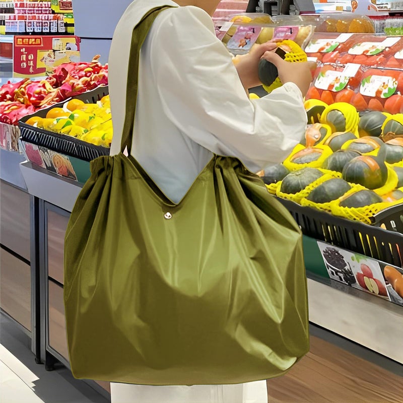 Tiltol Reusable Grocery Bags,Reusable Shopping Bags,Folding Bags Totes,Drawstring Large Capacity Shopping Bag for Groceries,Large Capacity Portable Tote Bag,Machine Washable Reusable,eco-friendly(green) - Image 3