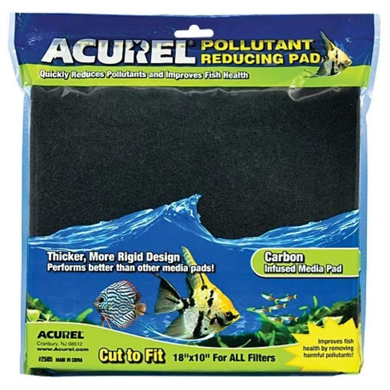 Acurel LLC Pollutant Reducing Media Pad, Aquarium and Pond Filter Accessory, 10-Inch by 18-Inch - Image 1