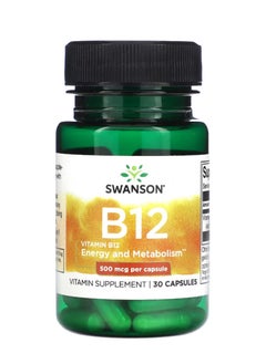 SWANSON Vitamin B12 500 mcg 30 Capsules  - Image 1