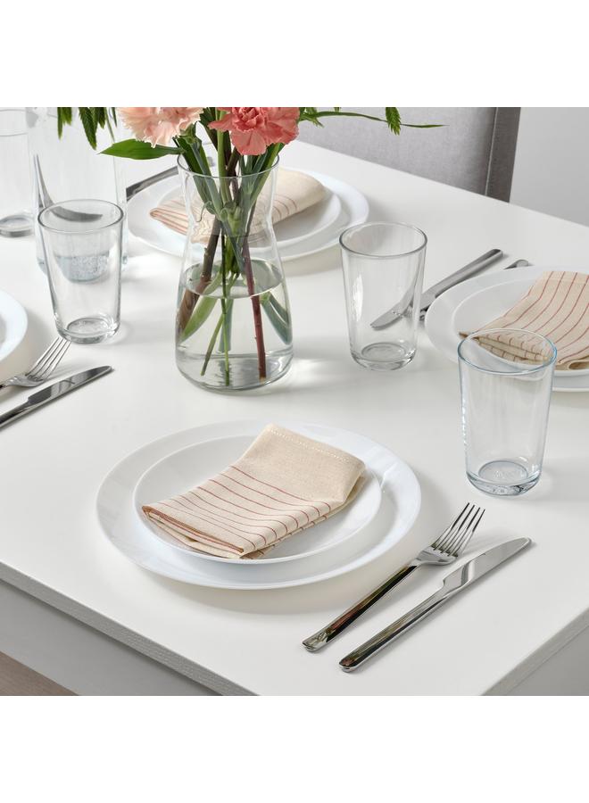 erorex Napkin, stripe pattern red/natural, 30x30 cm - Image 2