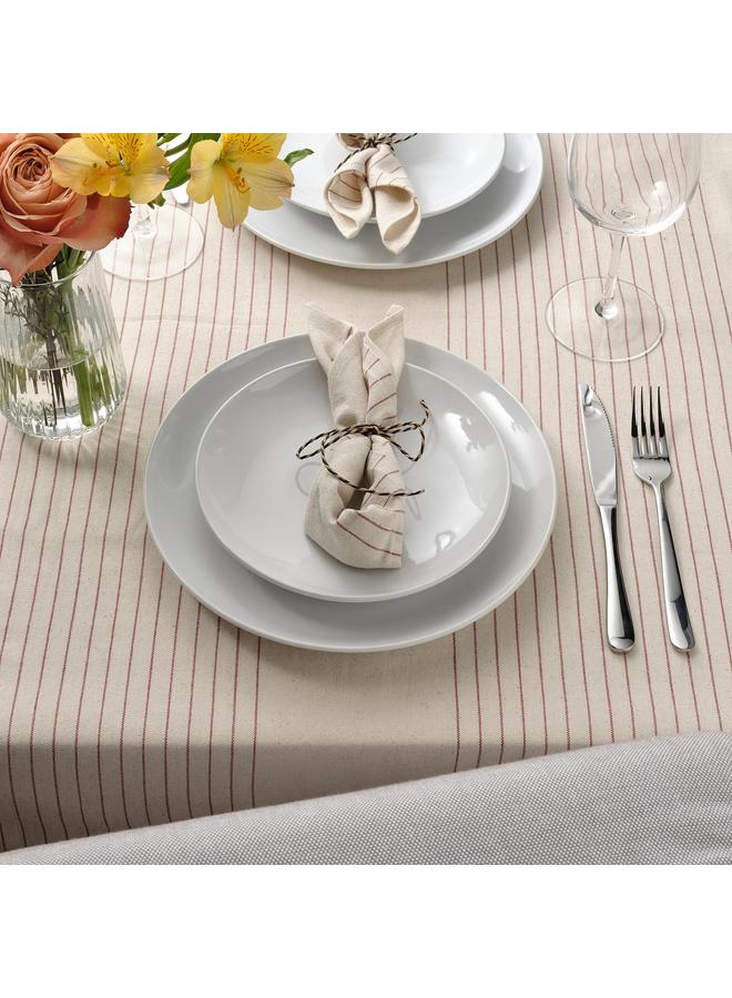 erorex Napkin, stripe pattern red/natural, 30x30 cm - Image 4