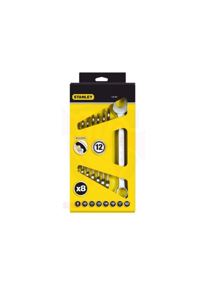 Stanley Stanley 8-piece 8-22mm ratcheting blister wrench set