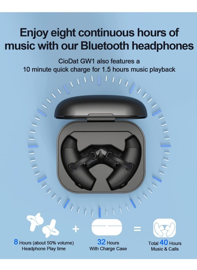 Generic - Wireless Earbuds Ear Clip Bone Conduction Headphones, Bluetooth 5.3 Open Ear Headphones 40Hrs with Charging Case, Built-in Mic, Open Ear Earbuds Bone Conduction Earbuds for Workout Running - Image 1