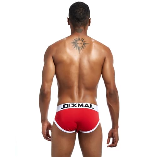 JOCKMAIL Men's Underwear Briefs Mens Cotton Classics Briefs Men's Briefs Breathable Comfortable (US, Alpha, Medium, Regular, Regular, Red) - Image 4